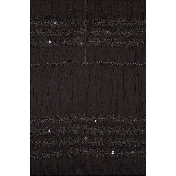 NEW Self-Portrait Shirred Chiffon Dress Black 6 - Picture 5 of 17